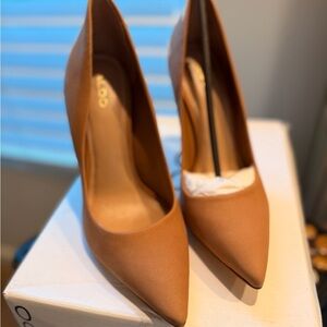Aldo Tan Kennedi Pumps, Women's Caki Heels Size 8M